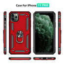 Apple iPhone 13 PRO MAX Armor Magnetic Case Hybrid Metal Ring Holder Stand Black