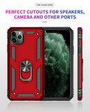 Apple iPhone 16 Plus (16+)  Armor Magnetic Case Hybrid Metal Ring Holder Stand Red