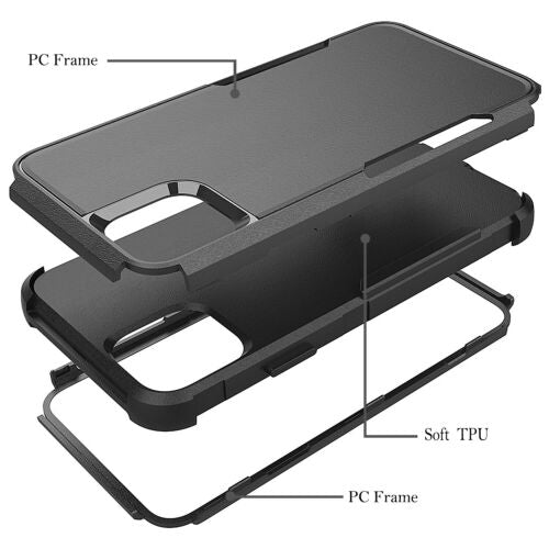 Triple Layers Rugged Shockproof Case for Apple iPhone 12/12 Pro