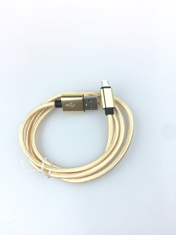 3ft Braided Fabric Fast Charging Micro USB Cable Rapid Charge Sync Power V8 V9 Cord Gold