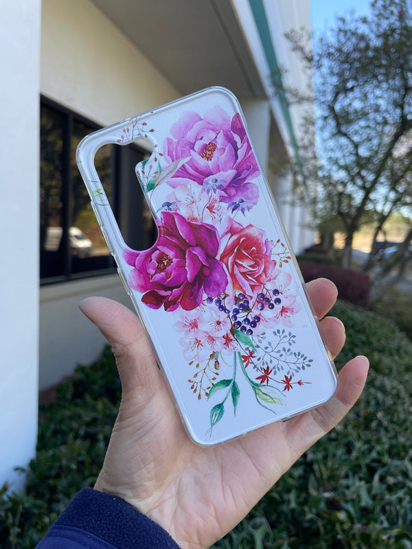Hard Shockproof Case Cover for Samsung S23 Plus 5G Peony Flower