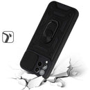 For T-mobile Revvl 6 Pro Camera Window Magnetic Case Hybrid Metal Ring Holder Stand Black