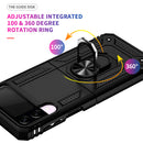 For Samsung Z Flip 4 Armor Magnetic Case Hybrid Metal Ring Holder Stand Black