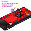 For Samsung Z Flip 4 Armor Magnetic Case Hybrid Metal Ring Holder Stand Red