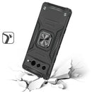 For Google Pixel 7 Pro Armor Magnetic Case Hybrid Metal Ring Stand Black