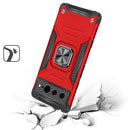 For Google Pixel 7 Pro Armor Magnetic Case Hybrid Metal Ring Stand Red