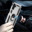 For Samsung A14 5G Armor Magnetic Case Hybrid Metal Ring Holder Stand Silver
