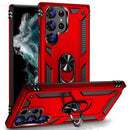 For Samsung S23 Ring Magnetic Kickstand Hybrid Case Cover - Red