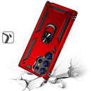 For Samsung S23 Plus Ring Magnetic Kickstand Hybrid Case Cover - Red