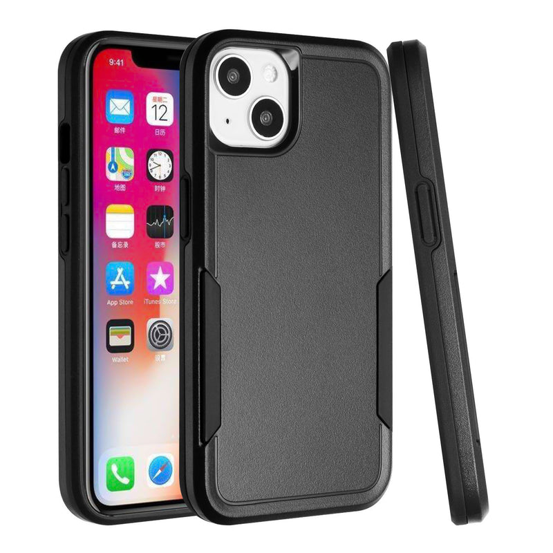 Shockproof Dual Layer Hybrid Case for Apple iPhone 14 6.1"  Black Cover