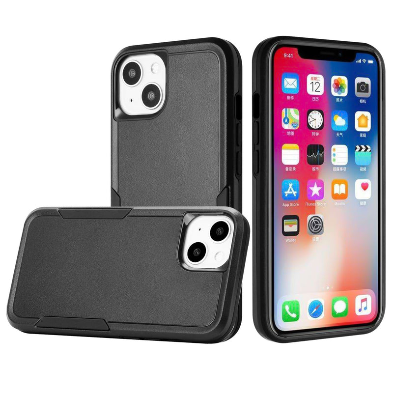Shockproof Dual Layer Hybrid Case for Apple iPhone 14 6.1"  Black Cover