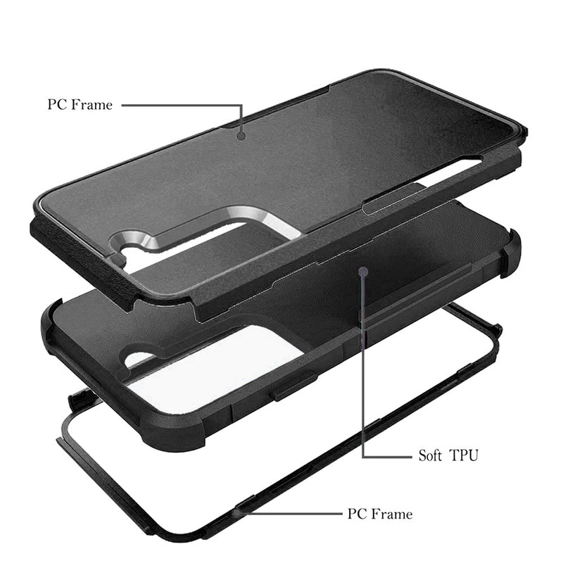 For Samsung S24 Tuff Anti-Slip Hybrid Case Cover - Black