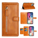 For Samsung Galaxy A03s 2022 Premium Wallet MultiCard Holder Money Zipper With Magnetic Flap - Tan