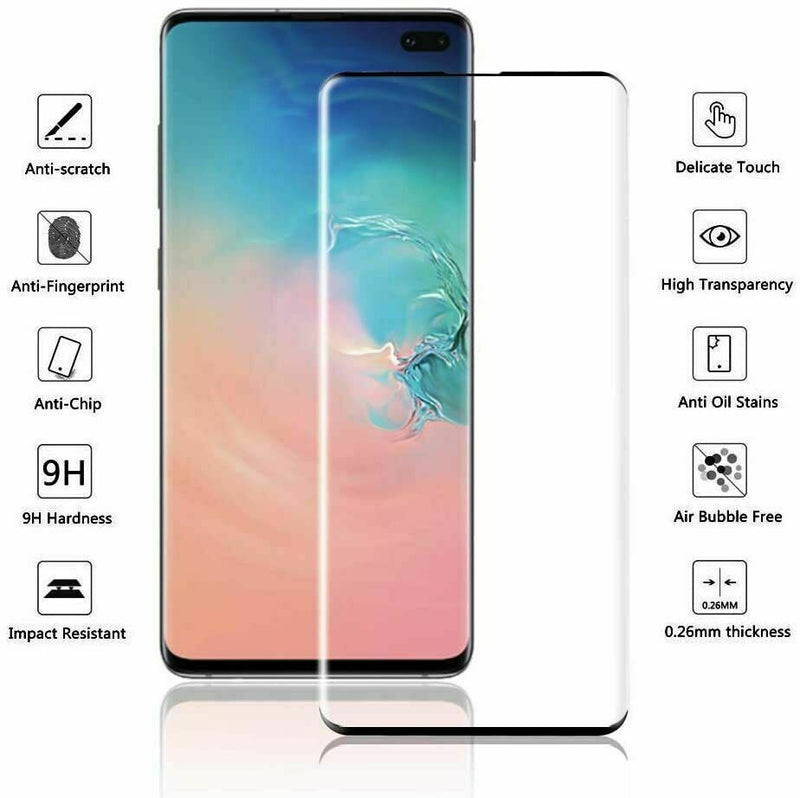 Samsung Galaxy S10 5G Tempered Glass, Edge-Glue Case-Friendly Curved, Screen Protector, 9H Hardness, No Bubble, Ultra Clear