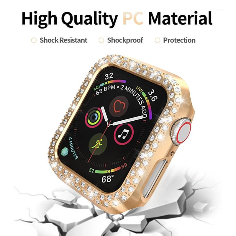 Diamond Screen Protector watch Case for Apple iWatch 45mm 44mm 42mm 41mm 40mm 38mm Bling Crystal Full Cover Protective Cases PC Bumper With Retail box