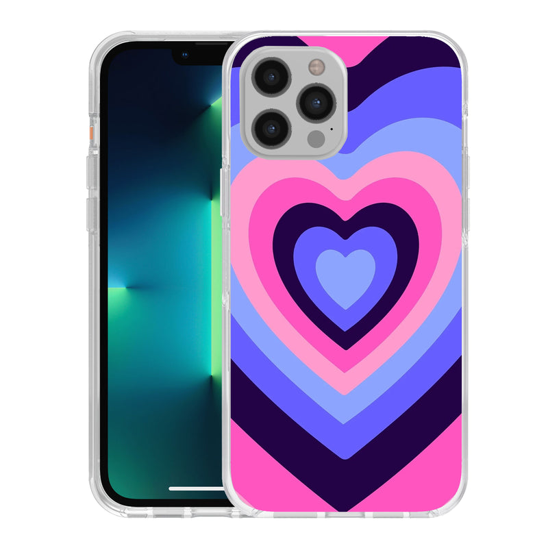 Hard Acrylic Shockproof Antiscratch Case Cover for Apple iphone 12 Pro Max 6.7" Rainbow Heart