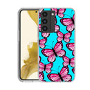 Hard Acrylic 2.0mm Thick Shockproof Case Cover for Samsung S22 Pink Butterfly