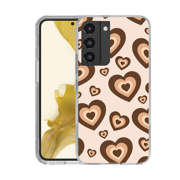 Hard Acrylic 2.0mm Thick Shockproof Case Cover for Samsung S22 Latte Heart