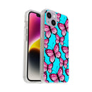 Hard Acrylic Shockproof Antiscratch Case Cover for Apple iphone 14 Pink Butterfly