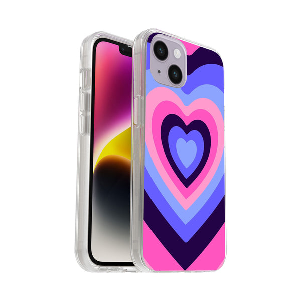Hard Acrylic Shockproof Antiscratch Case Cover for Apple iphone 14 Rainbow Heart