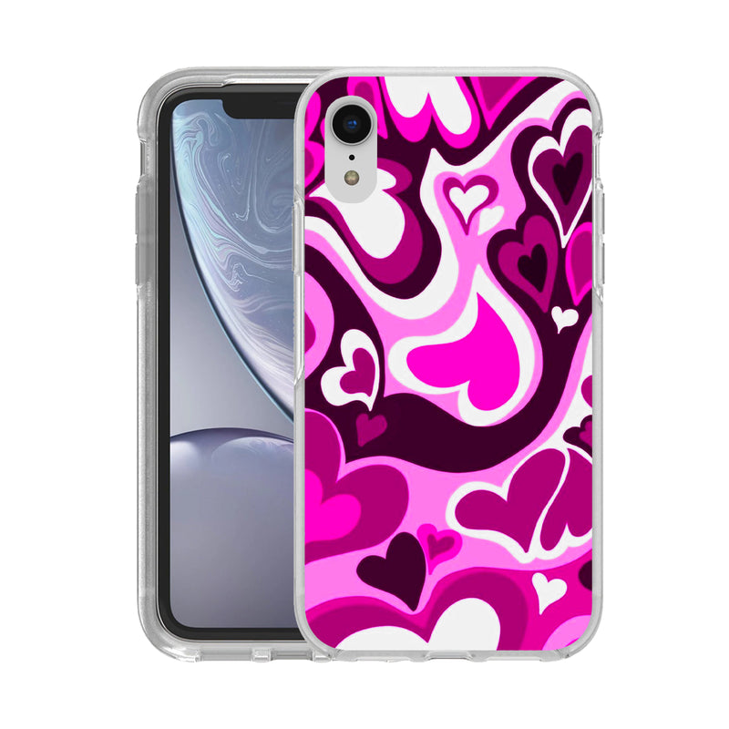 Hard Acrylic Shockproof Antiscratch Case Cover for Apple iphone XR Groovy Heart