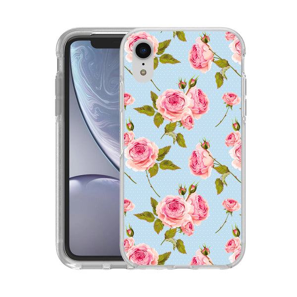 Hard Acrylic Shockproof Antiscratch Case Cover for Apple iphone XR Rose with Stem