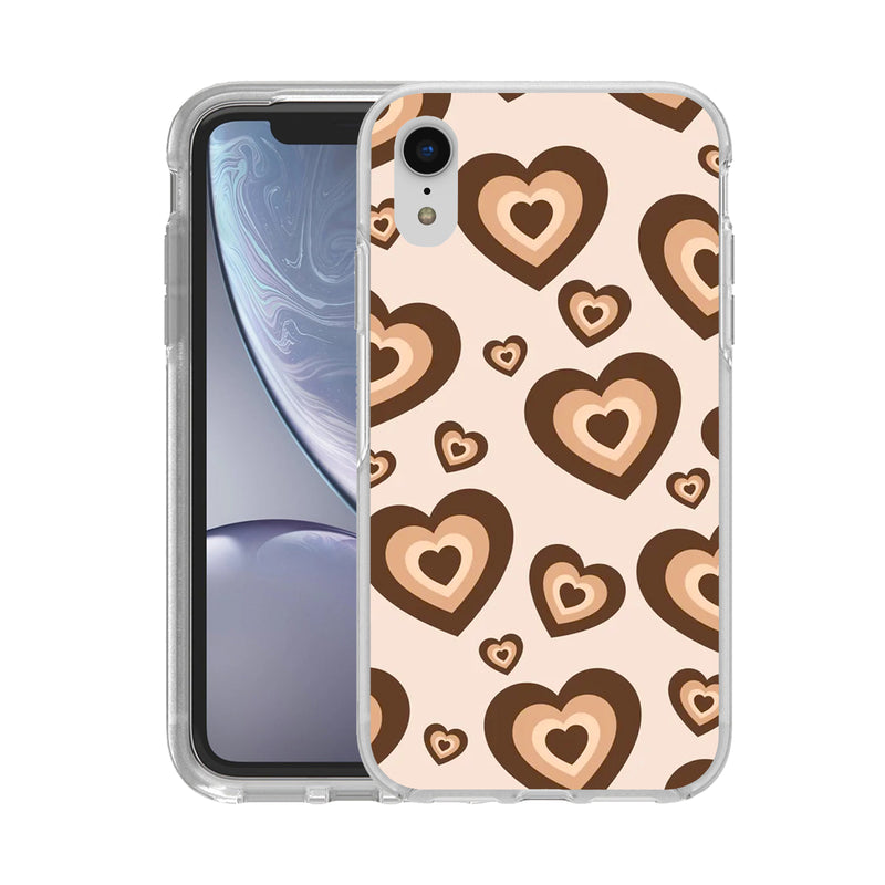 Hard Acrylic Shockproof Antiscratch Case Cover for Apple iphone XR Latte Heart