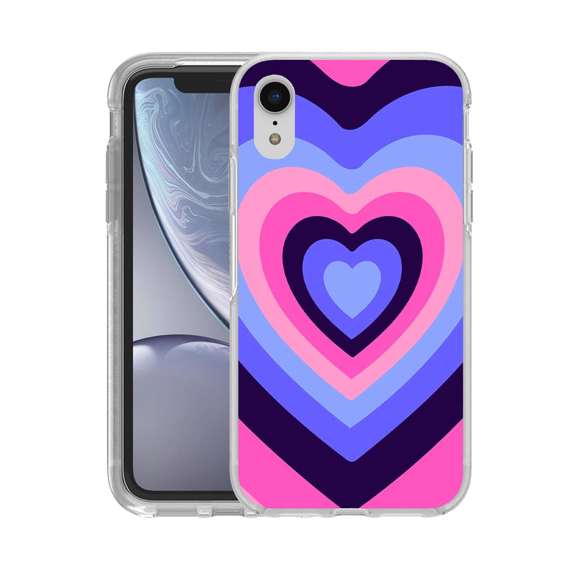 Hard Acrylic Shockproof Antiscratch Case Cover for Apple iphone XR Rainbow Heart