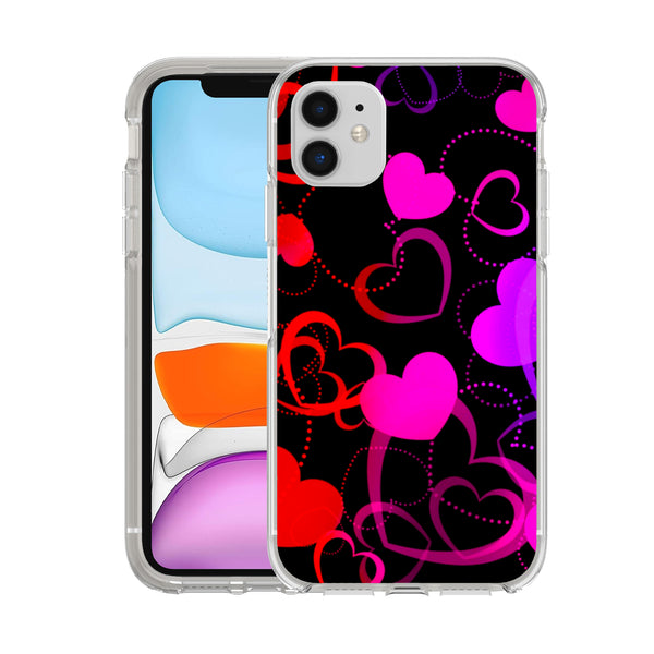 Hard Acrylic Shockproof Antiscratch Case Cover for Apple iphone 11 6.1" Gradiant Heart