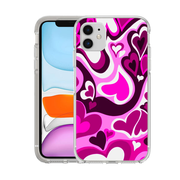 Hard Acrylic Shockproof Antiscratch Case Cover for Apple iphone 11 6.1" Groovy Heart