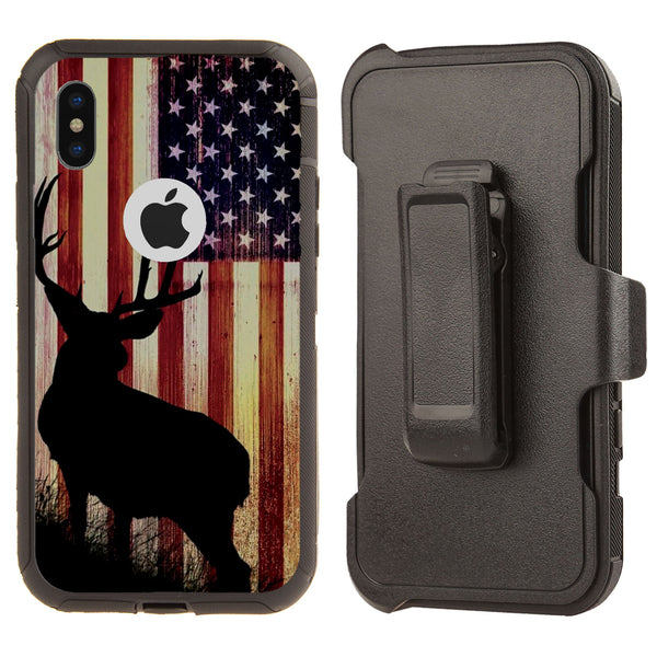 Shockproof Case for Apple iPhone X/XS Deer Flag