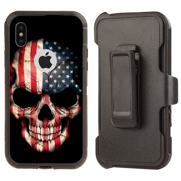 Shockproof Case for Apple iPhone X/XS Skull Flag