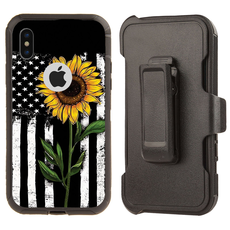 Shockproof Case for Apple iPhone X/XS Sunflower Flag