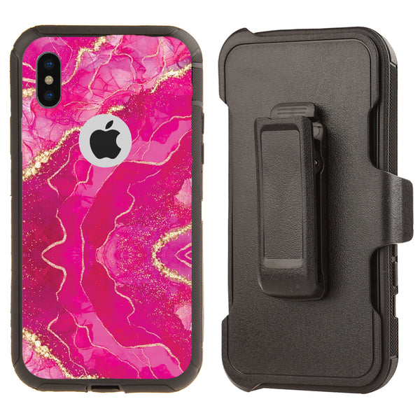 Shockproof Case for Apple iPhone X/XS Pink Marble
