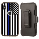 Shockproof Case for Apple iPhone X/XS Police Flag Cover Rugged Heavy Duty