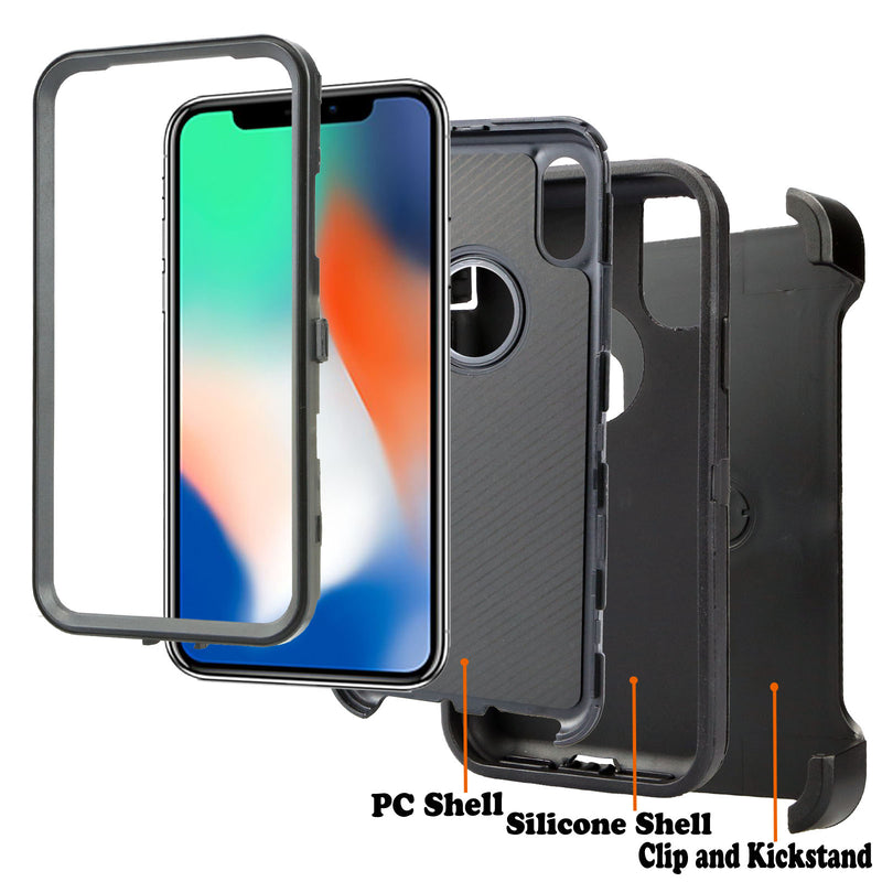 Shockproof Case for Apple iPhone X/XS Police Flag Cover Rugged Heavy Duty