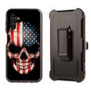 Shockproof Case for Samsung Galaxy A26 Skull USA Flag Cover Rugged Heavy Duty