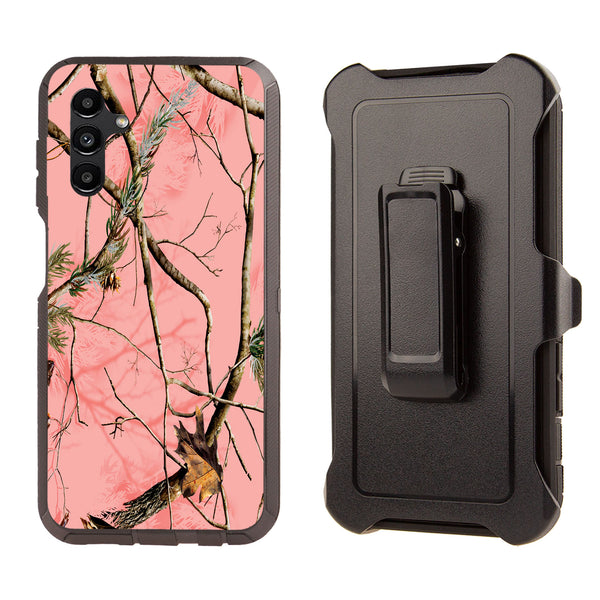 Shockproof Case for Samsung Galaxy A13 Camouflage Pink Cover Rugged Heavy Duty