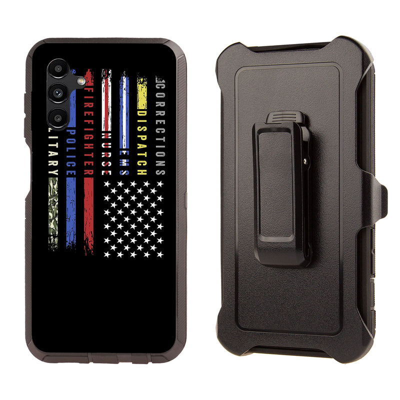 Shockproof Case for Samsung Galaxy A13 Cover Clip Rugged Thin Multi Line Flag