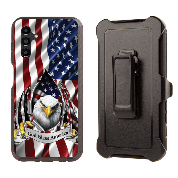 Shockproof Case for Samsung Galaxy A13 5 Eagle USA Flag Cover Clip Rugged Heavy