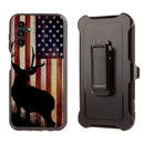 Shockproof Case for Samsung Galaxy A26 Deer Contour USA Flag Cover Rugged Heavy
