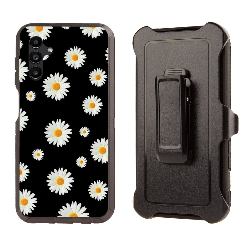 Shockproof Case for Samsung Galaxy A13 Daisy Flower Cover Rugged Heavy Duty
