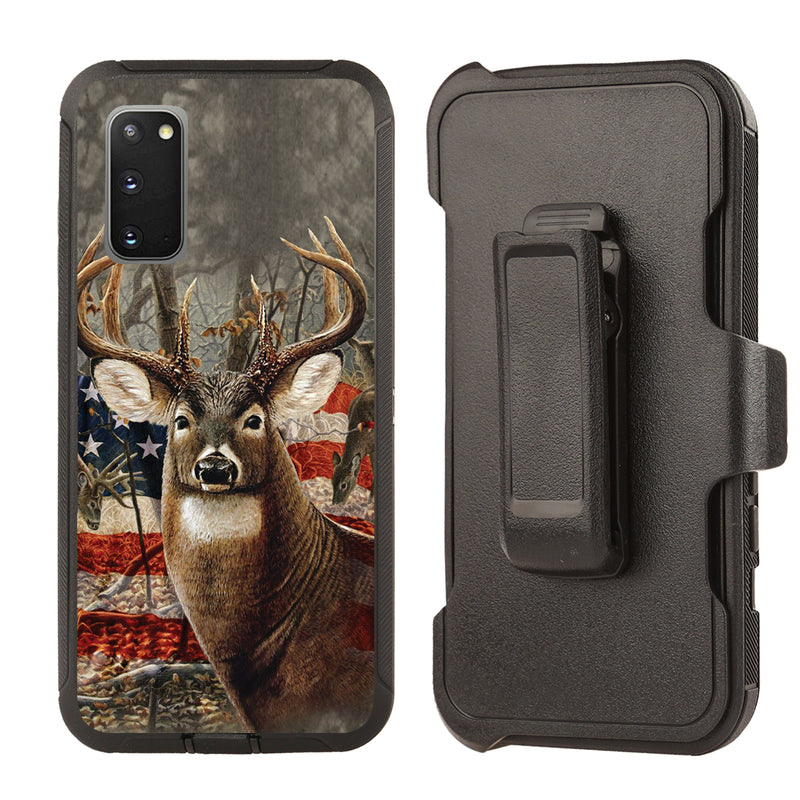 Shockproof Case for Samsung Galaxy S20 Cover Clip Deer Flag