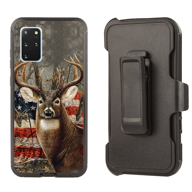 Shockproof Case for Samsung Galaxy S20+ Plus Cover Clip Deer Flag