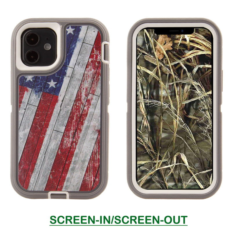 Shockproof Case for Apple iPhone 12 Mini 5.4" Camouflage Clip Cover Rugged Heavy