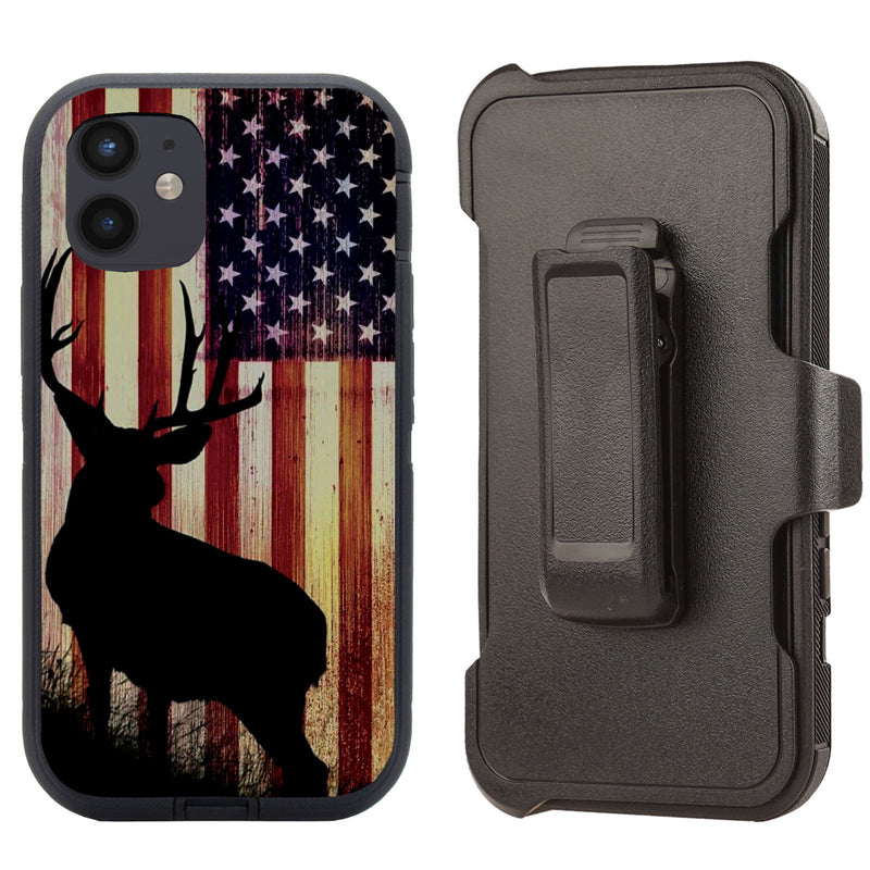Shockproof Case for Apple iPhone 12 6.1" Deer Flag