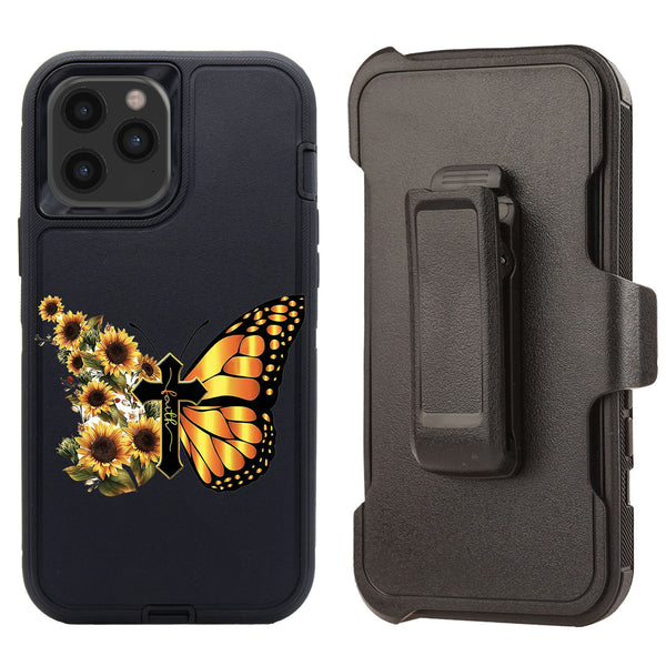 Shockproof Case for Apple iPhone 12 Pro Max Cover Clip Butterfly Cross