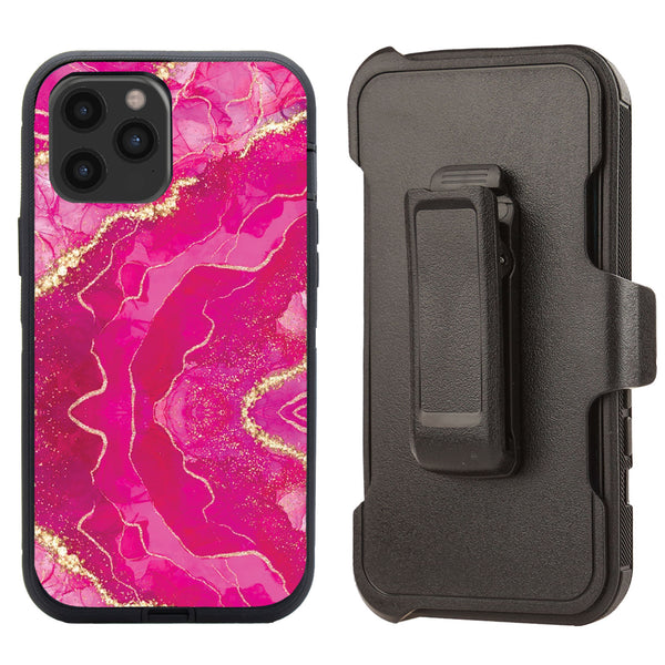 Shockproof Case for Apple iPhone 12 Pro Max Cover Clip Pink Marble
