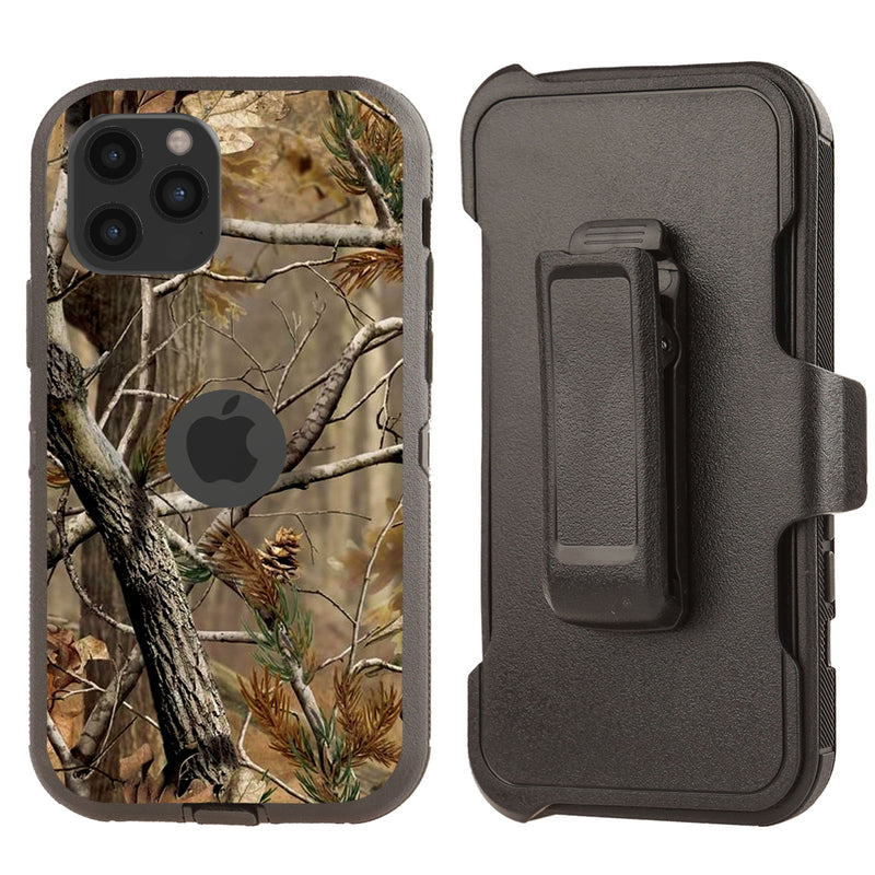 Shockproof Case for Apple iPhone 12 Pro Max Camouflage Tree Brown Cover Clip