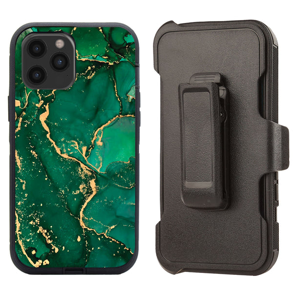 Shockproof Case for Apple iPhone 12 Pro Max Cover Clip Green Marble